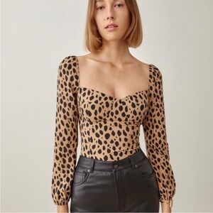 Reformation Reign Top in Bobcat Size 6 NWT